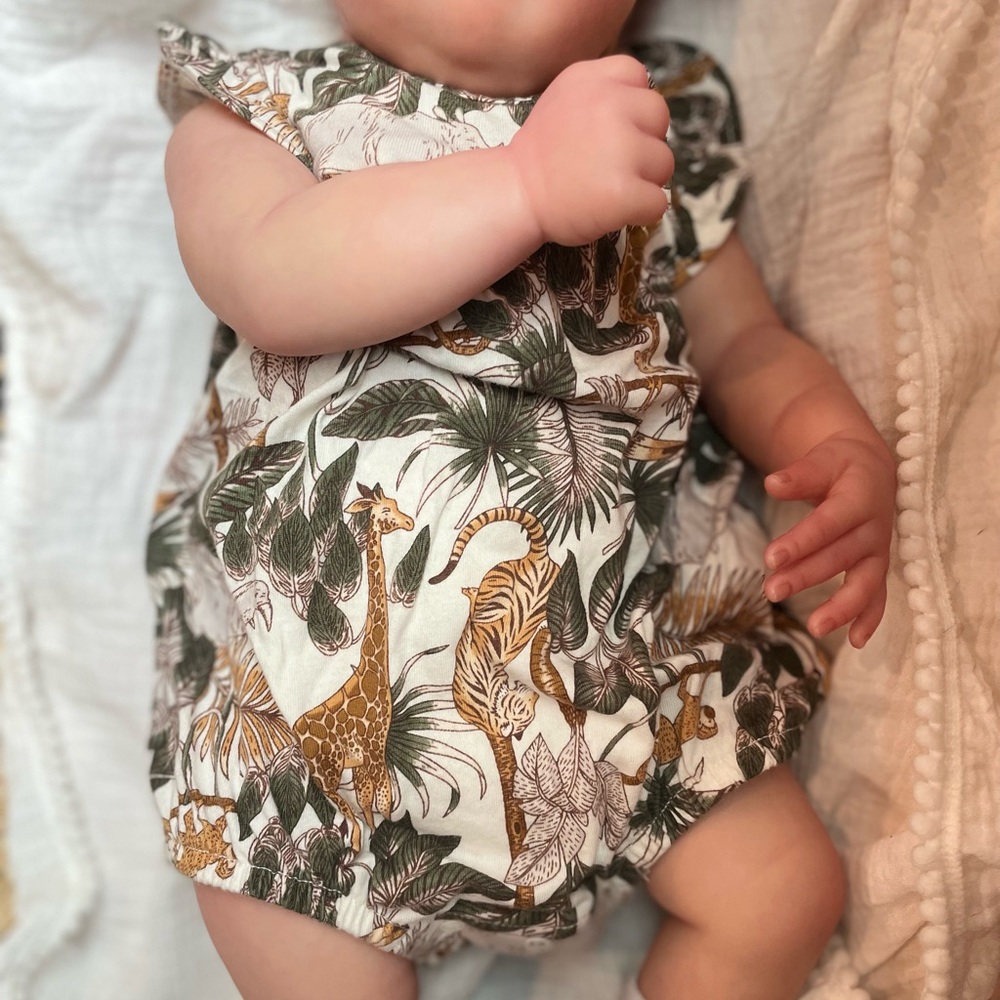 0-3 months safari romper